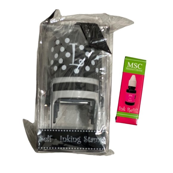 Mainstreet Collection self inking stamp monogram initial refill ink B F L M S T - Picture 4 of 15